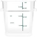 Food Service | Carlisle 1195107 7.13 in. x 7.13 in. x 7.29 in. 4 qt Squares Polycarbonate Plastic Food Storage Container - Clear image number 2