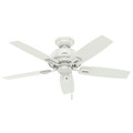 Ceiling Fans | Hunter 52226 44 in. Donegan Fresh White Ceiling Fan with Light image number 8