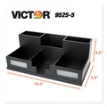 Desktop Organizers | Victor 9525-5 10.5 in. x 5.5 in. x 4 in. 6 Compartments Wood Desk Organizer with Smartphone Holder - Midnight Black image number 4