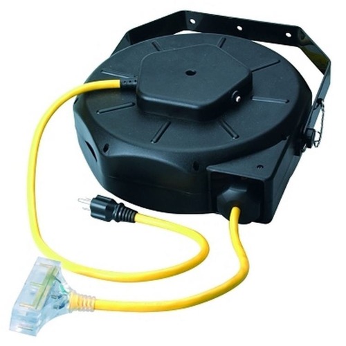 Extension Cords | Coleman Cable 048208902 50 ft. Retractable Industrial Extension Cord Reel (Yellow/Black) image number 0