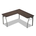 Cleaning & Janitorial Supplies | Linea Italia LITTR737MOC Trento Line 59.13 in. x 59.13 in. x 29.5 in. L-Shaped Desk - Mocha/Gray image number 2