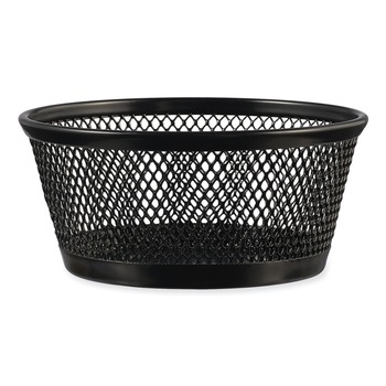 Universal 4.38 in. x 2 in. Steel Mesh Storage Dish - Jumbo, Black