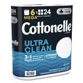 Cleaning Cloths | Cottonelle 55699 Ultra CleanCare 1-Ply Septic Safe Mega Rolls Strong Tissue Toilet Paper - White (36/Carton) image number 1
