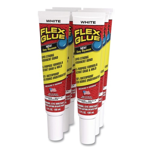 Adhesives & Glues | Flex Seal Products GFSTANR06 6 oz Flex Glue Easy Squeeze - Dries White (6/Carton) image number 0