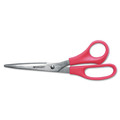 Office Jansan | Westcott 40618 8 in. Long 3.5 in. Cut Length Value Line Stainless Steel Shears - Offset Red Handle image number 0