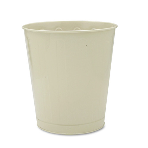 Trash & Waste Bins | Rubbermaid Commercial FGWB26AL 6.5 Gallon Round Steel Fire-Safe Wastebasket - Almond image number 0