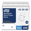 New Year New Savings! Save $25 off $150 | Tork 420580 Premium 9 x 9.5 1-Ply Multifold Towel - White (12/Carton) image number 1
