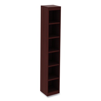 Alera 11.81 in. x 11.81 in. x 71.73 in. Valencia Series 6 Shelf Narrow Profile Bookcase - Mahogany