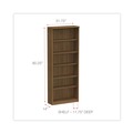 Office & Office Supplies | Alera ALEVA638232WA 31.75 in. x 14 in. x 80.25 in. Valencia Series 6-Shelf Bookcase - Modern Walnut image number 7
