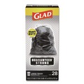 Cleaning & Janitorial Supplies | Glad 78966 30 in. x 33 in. 1.05 mil 30 Gallon Three-Ply Drawstring Trash Bags - Black/Large (28/Box) image number 0