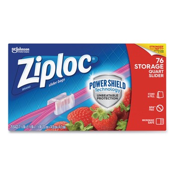 Ziploc 5.88 in. x 1.88 in. x 7.88 in. Quart Slider Storage Bags - Clear (9/Carton)
