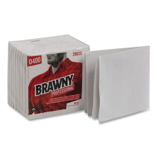 Tradesmen Day Sale | Georgia-Pacific 20023 13 in. x 12.5 in. 1-Ply Medium Duty Premium DRC 1/4 Fold Wipers - Unscented, White (18/Carton) image number 0