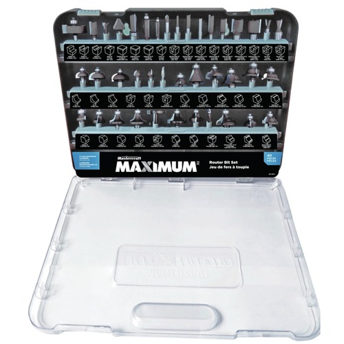Bits and Bit Sets | Maximum CTI0546818 (40-Piece) 1/2 and 1/4 in. Shanks Assorted Carbide-Tipped Router Bit Set with Storage Case image number 0