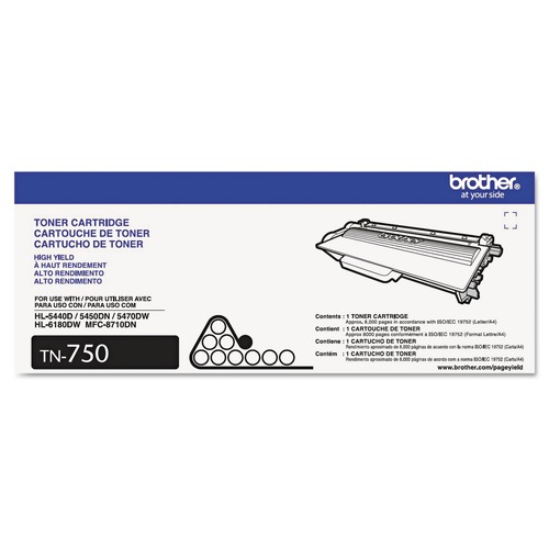 Ink & Toner | Brother TN750 8000-Page Yield Toner - Black image number 0