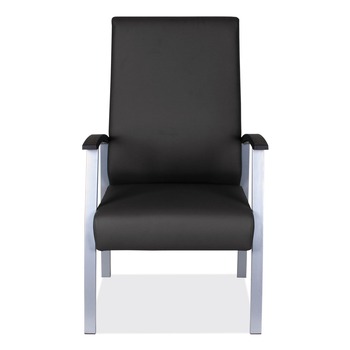 Alera ALEML2419 Silver Base Metalounge Series High-Back Guest Chair - Black