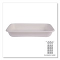 Food Trays, Containers, and Lids | Eco-Products EP-SCRC24NFA 24 oz 8 x 6 x 1 Vanguard Worldview Renewable and Compostable Sugarcane Take-Out Containers - White (400/Carton) image number 6