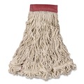 Mops | Rubbermaid Commercial FGC11306WH00 Cotton/Synthetic Swinger Loop Wet Mop Heads - Large, White (6/Carton) image number 2