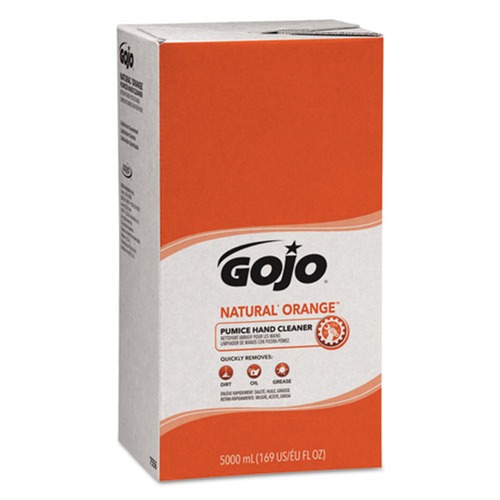 Cleaning & Janitorial Supplies | GOJO Industries 7556-02 5000 mL NATURAL ORANGE Pumice Hand Cleaner Refill - Citrus Scent (2/Carton) image number 0