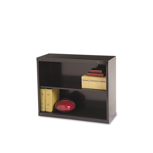  | Tennsco B-30-BLK 34-1/2 in. x 13-1/2 in. x 28 in. Two-Shelf Metal Bookcase - Black image number 0