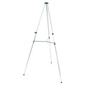 Office Jansan | Quartet 50E 38 in. - 66 in. High Lightweight Aluminum Telescoping Tripod Easel - Silver image number 1
