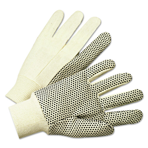 Work Gloves | Anchor 781K 12-Pairs PVC-Dotted Canvas Gloves - One Size Fits All, White image number 0