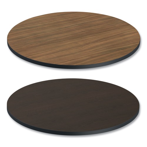 Mother’s Day Sale! Save 10% Off Select Items | Alera ALETTRD36EW 35.5 in. Diameter Round Reversible Laminate Table Top - Espresso/Walnut image number 0