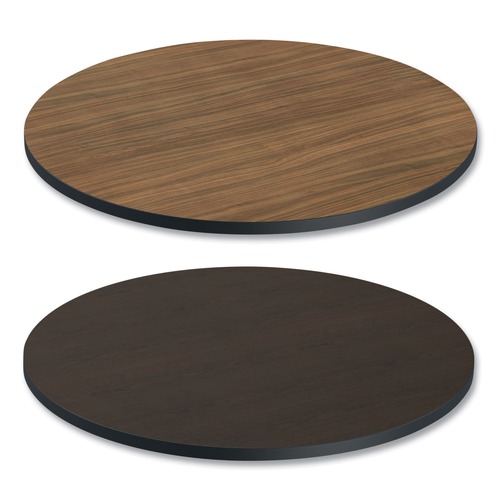  | Alera ALETTRD36EW 35.5 in. Diameter Round Reversible Laminate Table Top - Espresso/Walnut image number 0