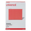 Office Jansan | Universal UNV14118EE 1/5-Cut Tab Deluxe Bright Color Hanging File Folders - Letter Size, Red (25/Box) image number 0