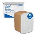 Paper Towels and Napkins | Scott 98730 12 in. x 17 in. 1-Ply Full-Fold Dispenser Napkins - White (6000/Carton) image number 1
