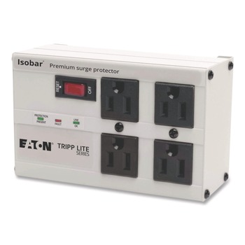 Tripp Lite 6 ft. Cord Isobar 3,330 J Surge Protector with Diagnostic LEDs, 4 AC Outlets - Light Gray