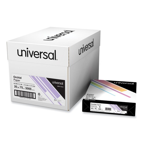 Art & Craft Paper | Universal UNV11212CT 8.5 in. x 11 in. 20 lbs. Bond Weight Deluxe Colored Paper - Orchid (10 Reams/Carton) image number 0