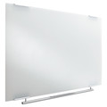 Office Jansan | Iceberg 31140 48 in. x 36 in. Clarity Glass Dry Erase Board with Aluminum Trim - White Surface/Satin Aluminum Frame image number 3