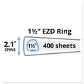  | Avery 09401 11 in. x 8.5 in. Sheet Size 1.5 in. Capacity 3 Rings Durable View Binder with DuraHinge and EZD Rings - White image number 3