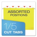 File Folders | Pendaflex 04152X2 YEL 1/5-Cut Tabs 2 in. Capacity Letter Size Extra Capacity Reinforced Hanging File Folders with Box Bottom - Yellow (25/Box) image number 4