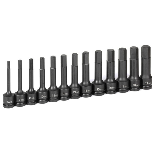 Socket Sets | Grey Pneumatic 1343MH 10-Piece 1/2 in. Drive Metric 4 in. Extended Length Hex Impact Drive Socket Set image number 0