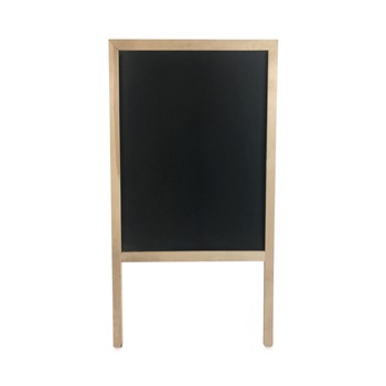 Flipside 25 in. x 24 in. x 48.5 in. Black Chalkboard Marquee Sign - Black, Natural Wood Frame