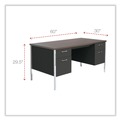  | Alera ALESD6030BM 2-Pedestal 60 in. x 30 in. x 29.5 in. Steel Desk - Mocha/Black image number 5