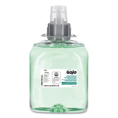 Hand Soaps | GOJO Industries 5163-03 1,250 milliliter Luxury Foam Hair and Body Wash - Cucumber Melon Scent image number 0