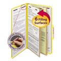 Office Jansan | Smead 19034 Pressboard Six-Section Top Tab Classification Folders - Legal, Yellow (10/Box) image number 3