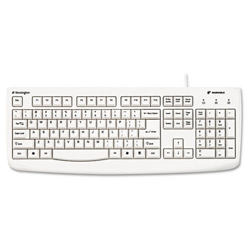 Kensington Pro Fit USB Washable Keyboard, 104 Keys - White