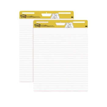 Post-it Easel Pads Super Sticky 30 Sheets Presentation Format 1.5-in Rule 25-in x 30-in Vertical-Orientation Self-Stick Easel Pads - White (2/Carton)