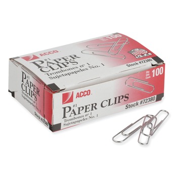 ACCO No. 1 Smooth Paper Clips - Silver (1000/Pack)