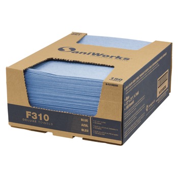 HOSPECO 13 in. x 21 in. 1-Ply Deluxe Foodservice Wiper - Blue (150/Carton)