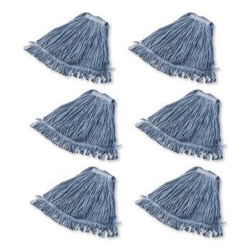 Rubbermaid Commercial Super Stitch Blend Cotton/Synthetic Mop Head - Large, Blue (6/Carton)