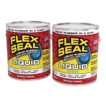 Flex Seal Products Flex Seal 1-Gallon Can Liquid Rubber Sealant Coating Liquid - Dries White (2/Carton)