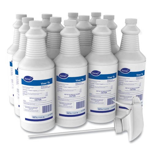 Diversey Care 04743. Virex Tb Lemon Scent 32 oz. Spray Bottle Liquid Disinfectant Cleaner (12/Carton ) image number 0