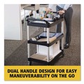  | Rubbermaid Commercial FG342488BLA 18-5/8 in. x 33-5/8 in. x 37-3/4 in. Three-Shelf Economy Plastic Cart - Black image number 10
