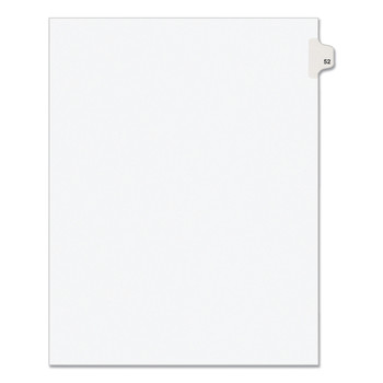 Avery 11 x 8.5 Avery Style Preprinted Legal Exhibit Side 10-Tab Index Dividers - White (25/Pack)