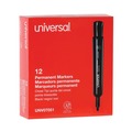 Office Jansan | Universal UNV07051 Broad Chisel Tip Permanent Marker - Black (1 Dozen) image number 0