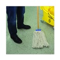 Mops | Boardwalk BWK724CCT 24 oz. Cut-End Lie-Flat Cotton Wet Mop Head - White (12/Carton) image number 8